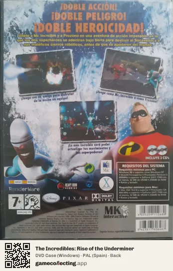 The Incredibles: Rise of the Underminer Computer, Spain box back