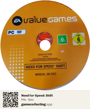 Need for Speed: Shift Computer, PAL disc