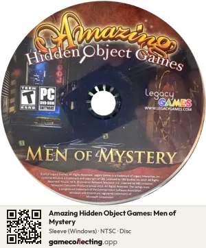 Amazing Hidden Object Games: Men of Mystery Computer, NTSC disc