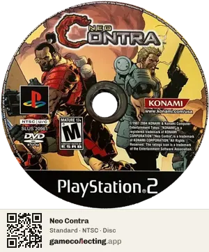 Neo Contra PlayStation 2, NTSC disc