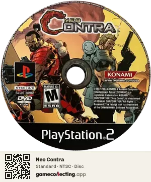Neo Contra PlayStation 2, NTSC disc