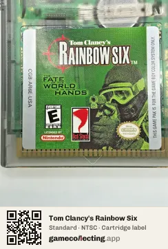 Tom Clancy's Rainbow Six Game Boy Color, NTSC cartridge label