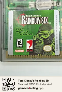 Tom Clancy's Rainbow Six Game Boy Color, NTSC cartridge label