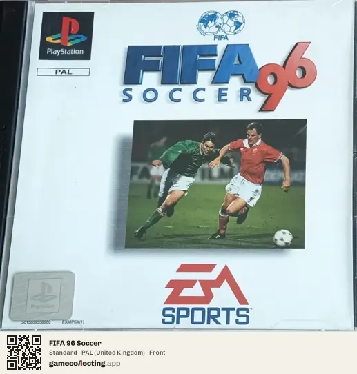 FIFA 96 Soccer PlayStation, United Kingdom box front