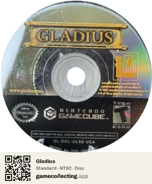 Gladius Nintendo GameCube, NTSC disc
