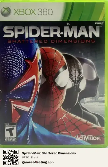 Spider-Man: Shattered Dimensions Xbox 360, NTSC box front