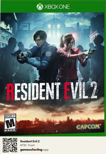 Resident Evil 2 Xbox One, NTSC box front