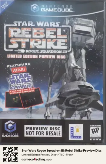 Star Wars Rogue Squadron III: Rebel Strike Preview Disc Nintendo GameCube, NTSC box front