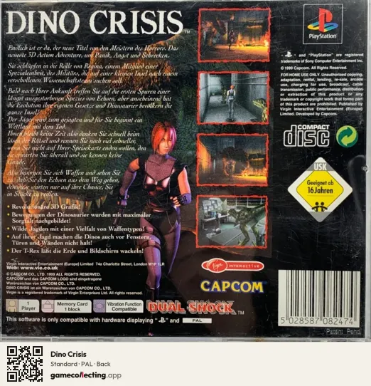 Dino Crisis PlayStation, PAL box back