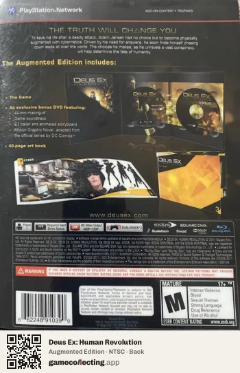 Deus Ex: Human Revolution PlayStation 3, NTSC box back