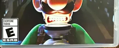 Luigi's Mansion 3, the ESRB box on its front