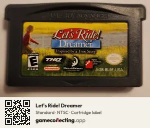 Let's Ride! Dreamer Game Boy Advance, NTSC cartridge label