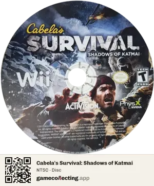 Cabela's Survival: Shadows of Katmai Nintendo Wii, NTSC disc