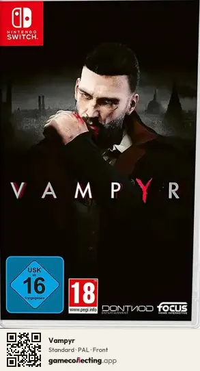 Vampyr Nintendo Switch, PAL box front