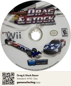 Drag & Stock Racer Nintendo Wii, NTSC disc