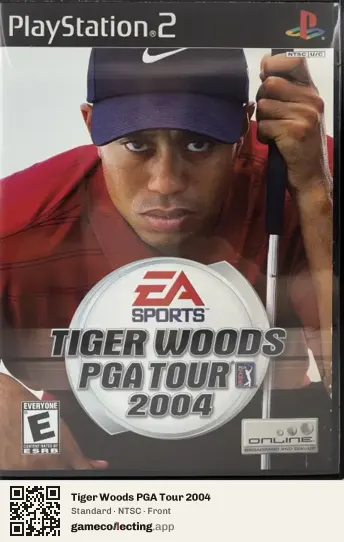Tiger Woods PGA Tour 2004 PlayStation 2, NTSC box front
