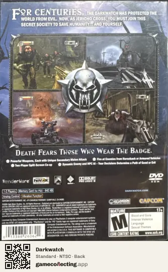 Darkwatch PlayStation 2, NTSC box back