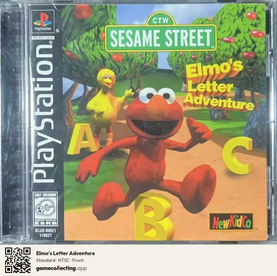 Elmo's Letter Adventure PlayStation, NTSC box front
