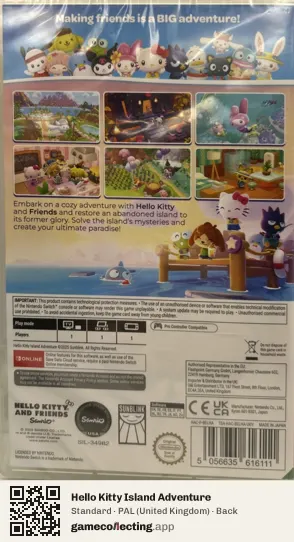 Hello Kitty Island Adventure Nintendo Switch, United Kingdom box back