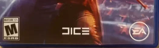 Battlefield V, the ESRB box on its front