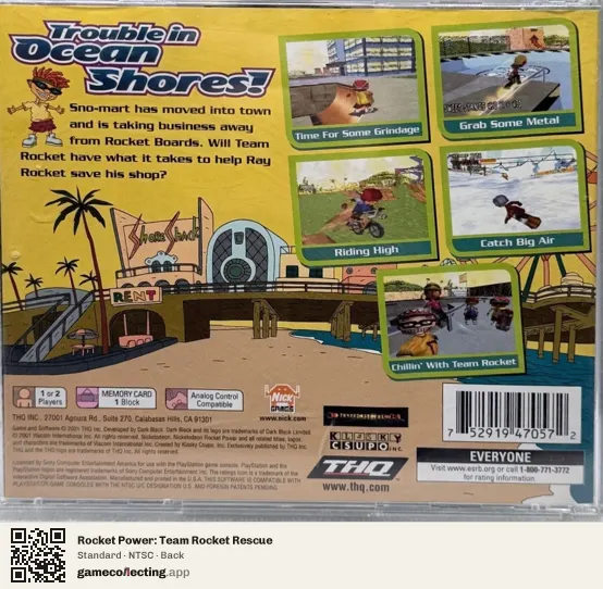 Rocket Power: Team Rocket Rescue PlayStation, NTSC box back