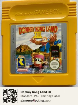 Donkey Kong Land III Game Boy, PAL cartridge label