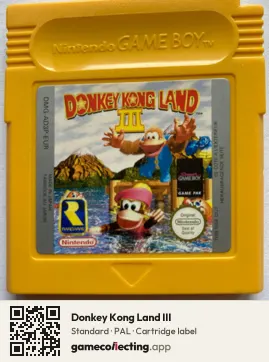 Donkey Kong Land III Game Boy, PAL cartridge label