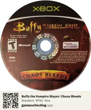 Buffy the Vampire Slayer: Chaos Bleeds Xbox, NTSC disc