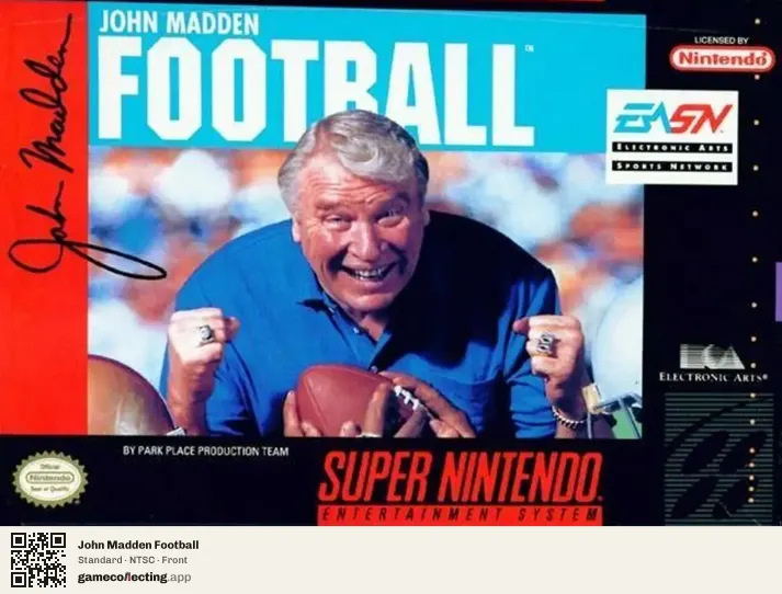 John Madden Football Super Nintendo Entertainment System, NTSC box front