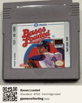 Bases Loaded Game Boy, NTSC cartridge label