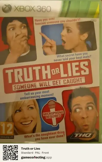 Truth or Lies Xbox 360, PAL box front