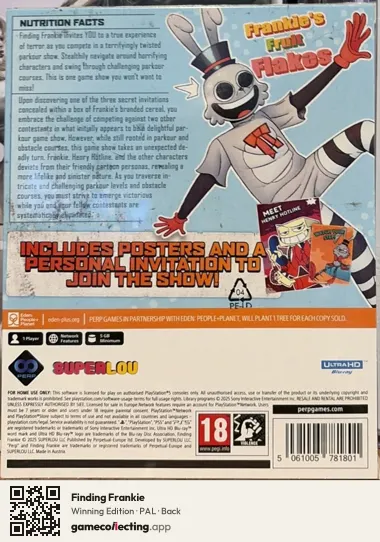 Finding Frankie PlayStation 5, PAL box back