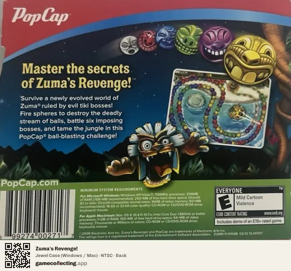 Zuma's Revenge! Computer, NTSC box back