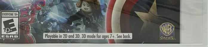 LEGO Marvel's Avengers, the ESRB box on its front