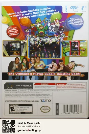 Bust-A-Move Bash! Nintendo Wii, NTSC box back