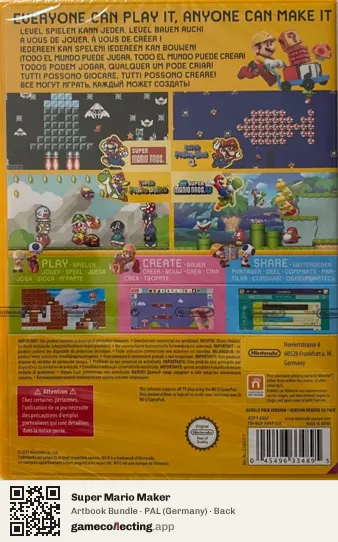 Super Mario Maker Nintendo Wii U, Germany box back