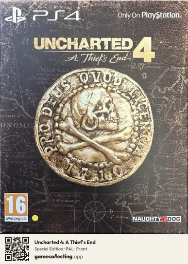 Uncharted 4: A Thief's End PlayStation 4, PAL box front