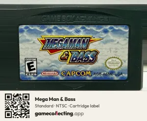 Mega Man & Bass Game Boy Advance, NTSC cartridge label