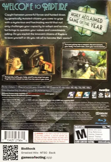 BioShock PlayStation 3, NTSC box back