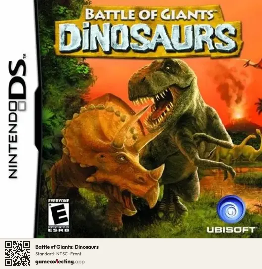 Battle of Giants: Dinosaurs Nintendo DS, NTSC box front
