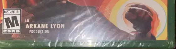 Deathloop, the ESRB box on its front