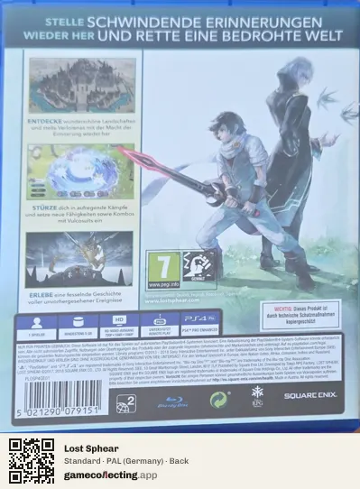 Lost Sphear PlayStation 4, Germany box back