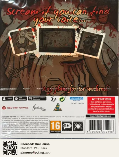 Silenced: The House PlayStation 5, PAL box back