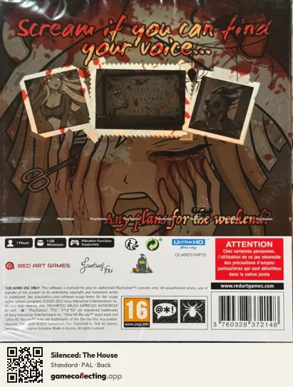 Silenced: The House PlayStation 5, PAL box back