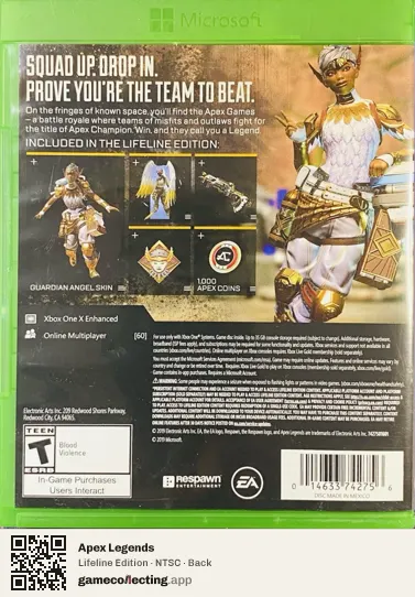 Apex Legends Xbox One, NTSC box back