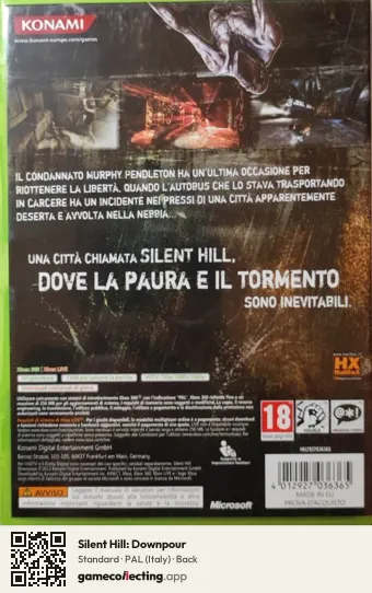 Silent Hill: Downpour Xbox 360, Italy box back