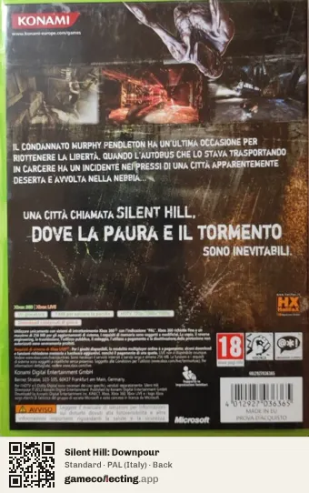 Silent Hill: Downpour Xbox 360, Italy box back