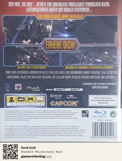 Dark Void PlayStation 3, Germany box back