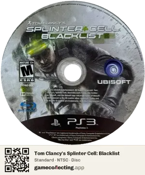 Tom Clancy's Splinter Cell: Blacklist PlayStation 3, NTSC disc