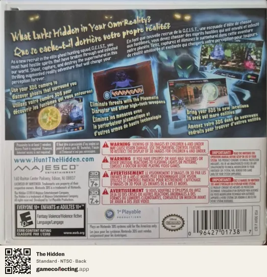 The Hidden Nintendo 3DS, NTSC box back